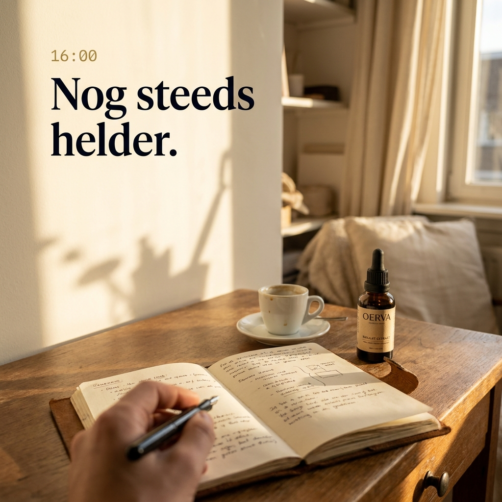 16:00 — nog steeds helder aan het bureau